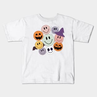 Fun Halloween design with emojis. Nice. Colorful Kids T-Shirt